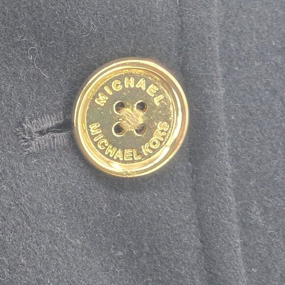 Michael Kors Black Wool-Blend Hooded Belted Coat Women's Medium - Picture 5 of 8